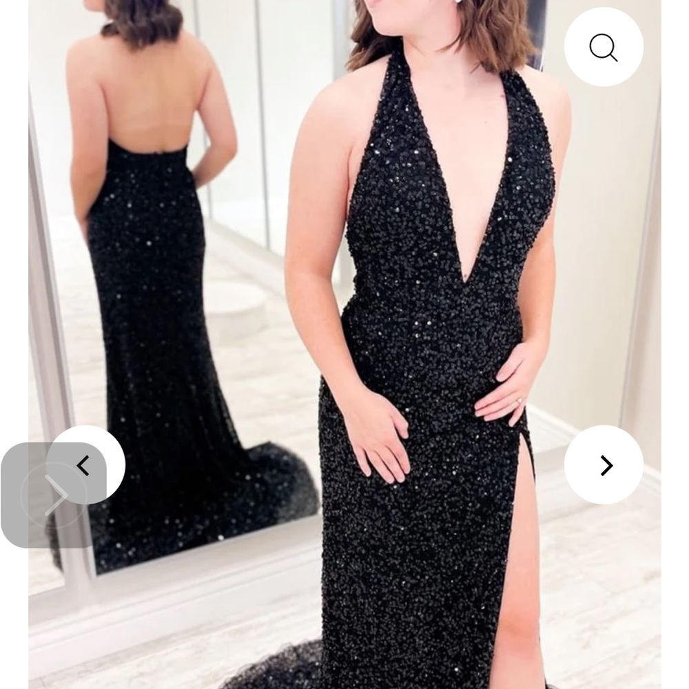 Beautiful Black beaded dress with lace.